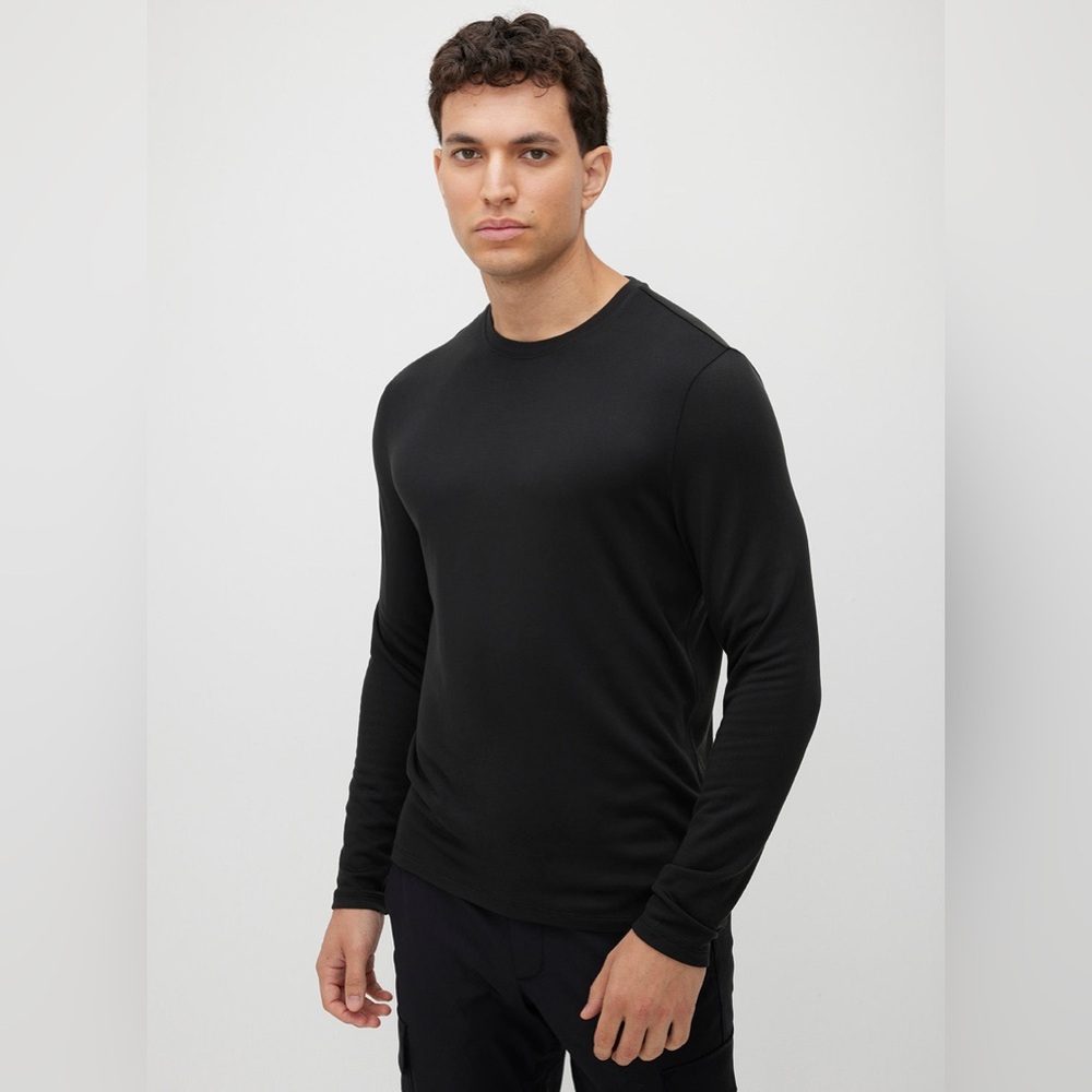 Kit And Ace Wave Long Sleeve Shirt Men’s XL Black Brushed French Terry Oversized